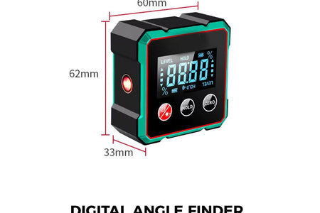Magnetic Digital Angle Finder with Electronic Laser Gauge Ruler 360° LCD Electronic Protractor Mini Inclinometer Measuring Tool